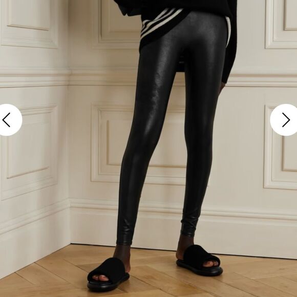 SPANX Faux Leather Leggings small black anti camel toe pants Comfy Everyday - Picture 1 of 8